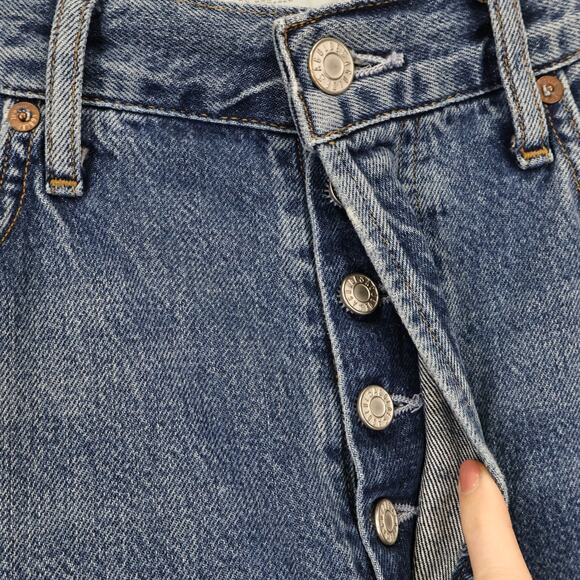 Agolde High Rise Straight Leg Riley Crop Raw Hem Denim Jean Size 27 - Picture 3 of 9